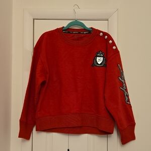 Karl Lagerfeld Red Kids Sweatshirt with Embellishments